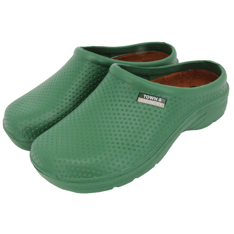 Town & Country EVA Garden Cloggies Cushioned Lightweight Slip On, Green, Size 11